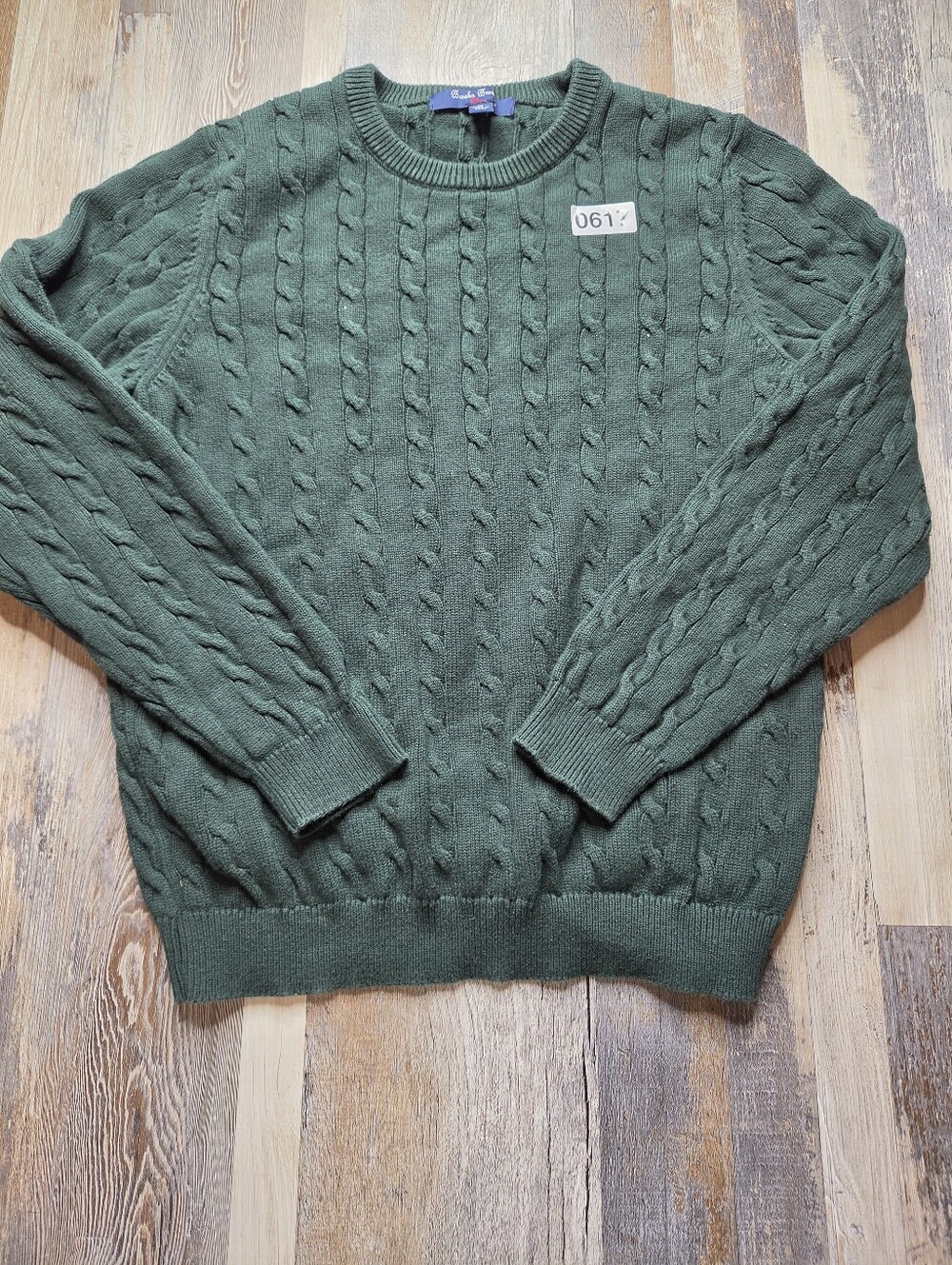 Brooks Brothers Cable Knit Sweater Boys Youth Medium Dark Forest Green